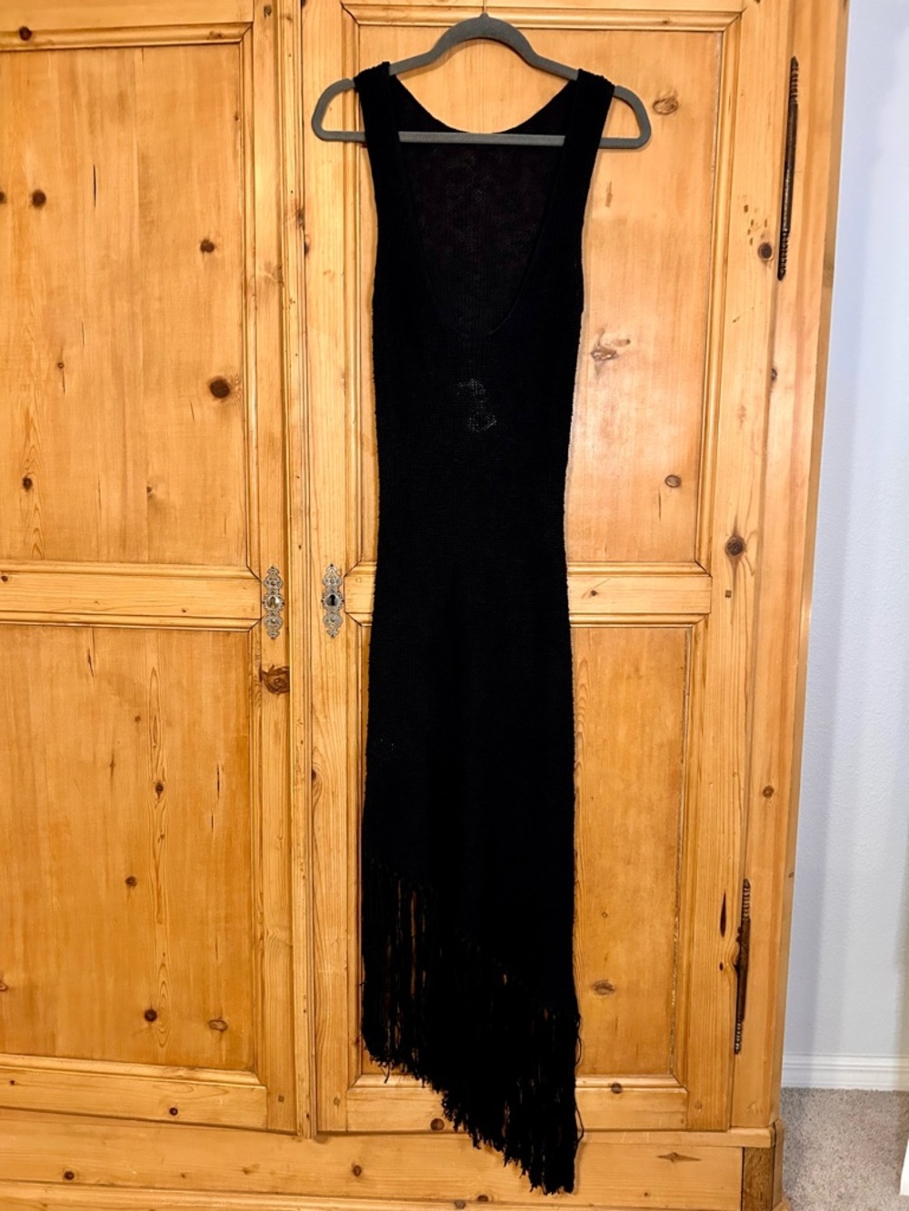 Rails Women’s Cotton Black Rylee Dress Sleeveless Fringe Asymmetrical Sz M NEW - Picture 3 of 11
